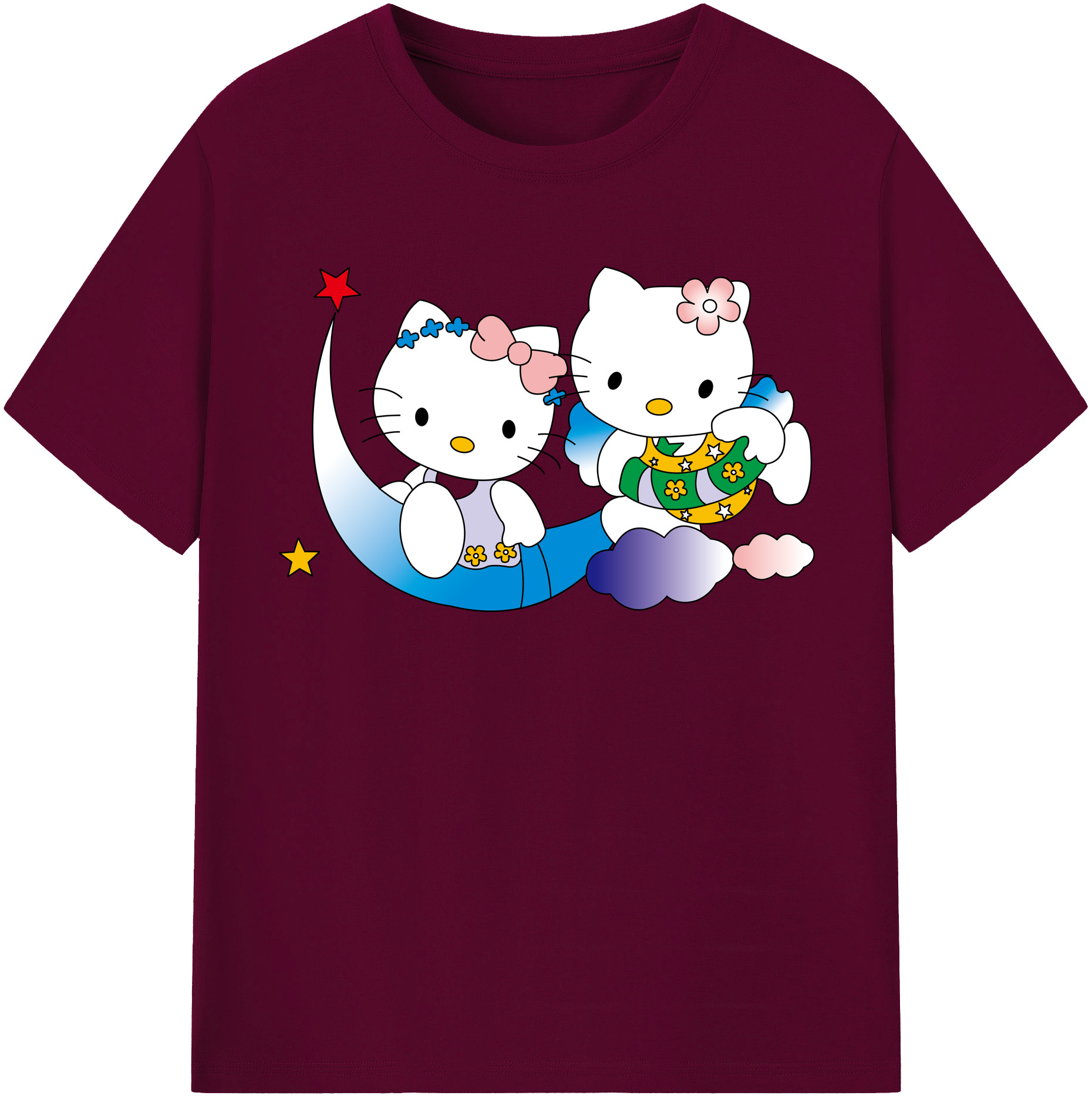 （画像用） Hello Kitty ハローキティ レディースカジュアルプリントTシャツ（綿100％）